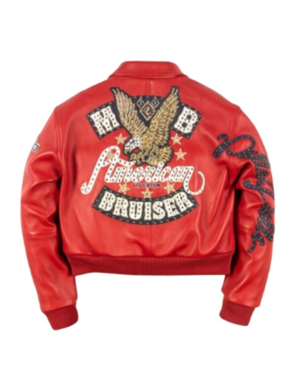 Pelle Pelle "American Bruiser" Limited Edition Studded Leather Jacket – Vibrant Orange
