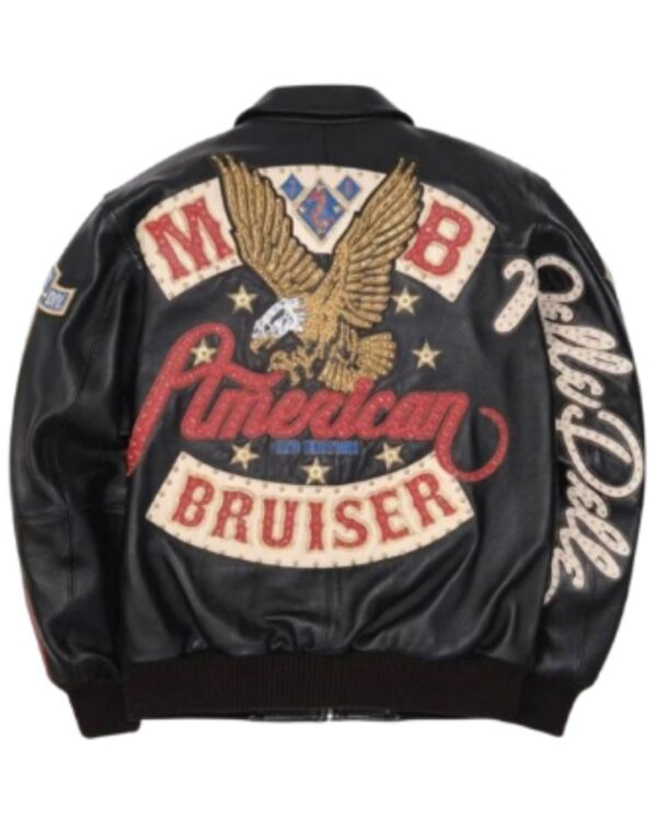 Premium American Bruiser Style Plush Leather Jacket by Pelle Pelle