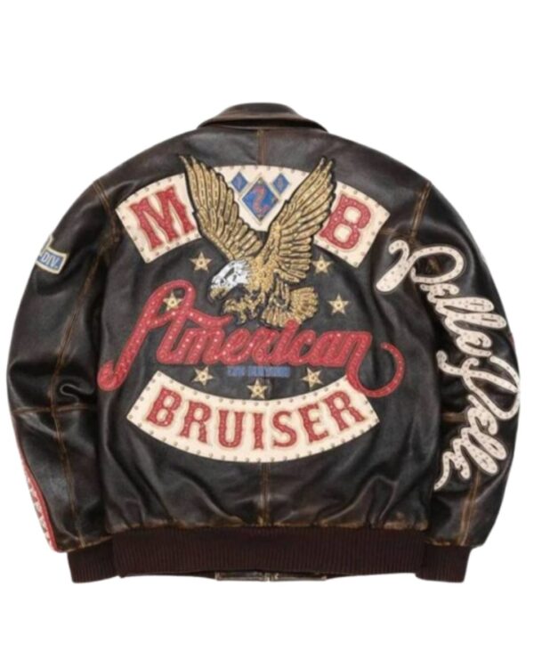 American Bruiser Distressed Brown Leather Jacket for Men