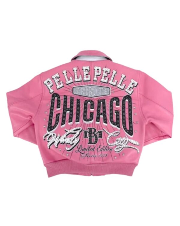 Pelle Pelle "Windy City" Limited Edition Iconic Pink Bomber Jacket.