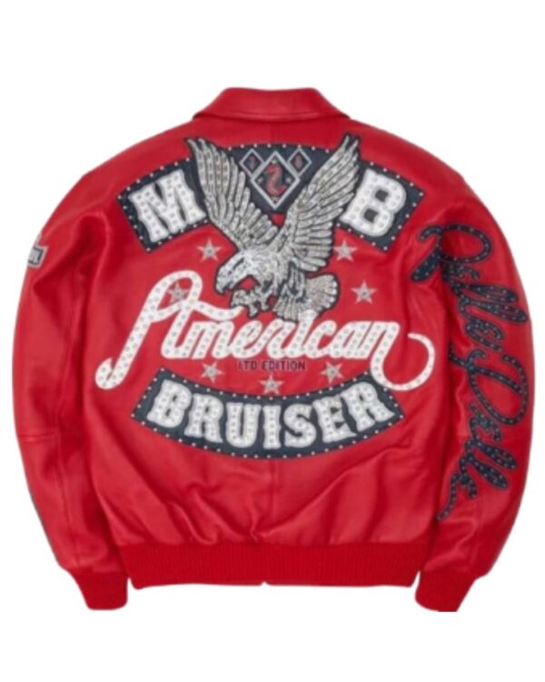 American Bruiser Red Plush Leather Jacket | Premium Men's Outerwear