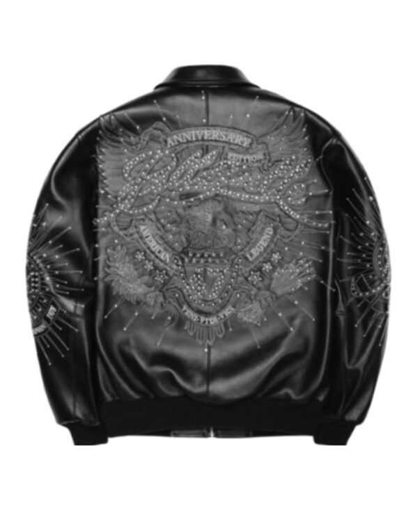 Men's Luxury Black Leather Bomber Jacket