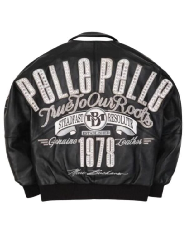 Men's Premium Black Leather Bomber Jacket – Heavy Studded Vintage Heritage Graphic Streetwear Jacket