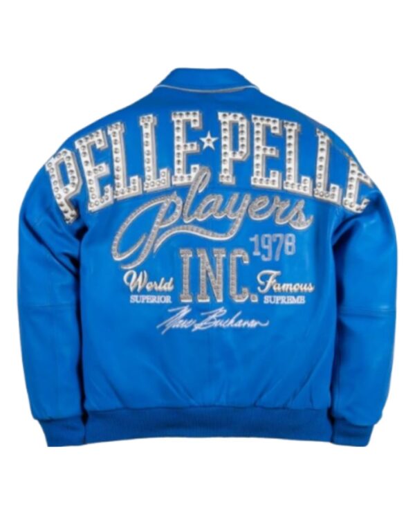 Pelle Pelle Players Inc. Studded Leather Bomber – Royal Blue