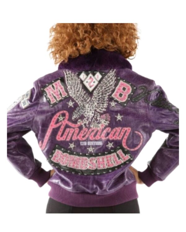 Retro Pelle Pelle American Bombshell Bomber Jacket – Purple & Pink Street wear Edition