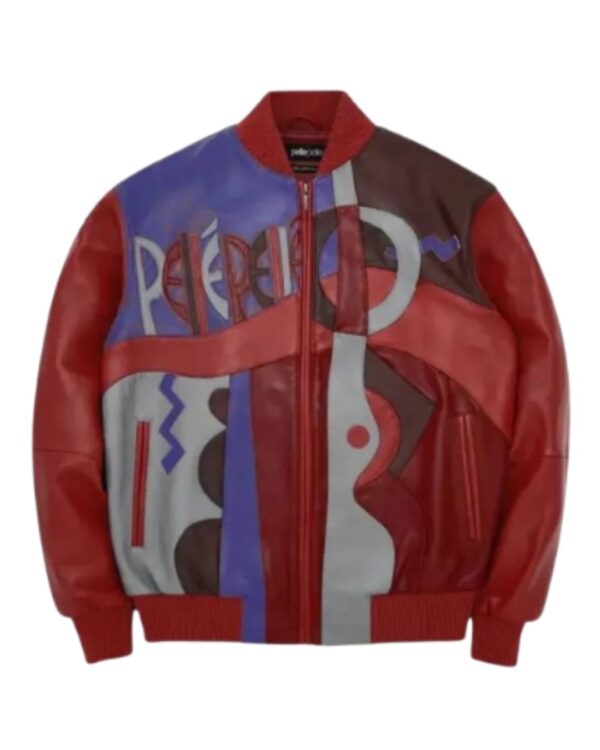 Men's Premium Multi-Colour "Classic Abstract" Leather Bomber Jacket