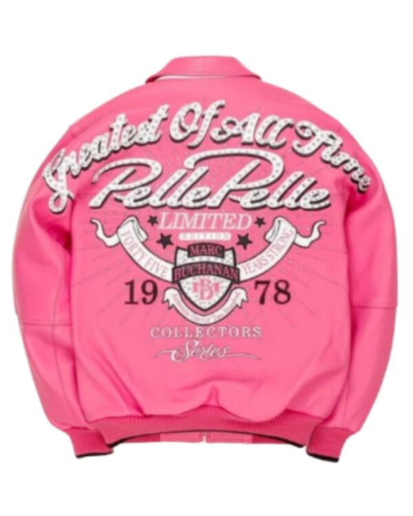 Men's Premium Bubblegum Pink Leather Bomber Jacket – Greatest Of All Time