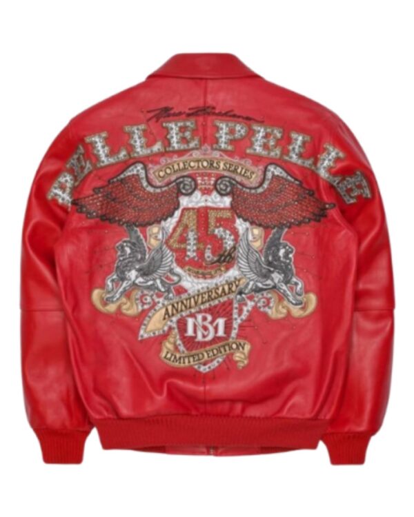 Pelle Pelle 45th Anniversary Collector Series Bomber Leather Jacket - Red