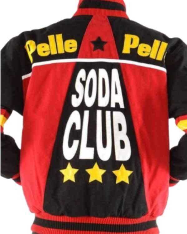 Vintage Pelle Pelle Soda Club Varsity Jacket - Red/Black/Yellow Multi-Colour