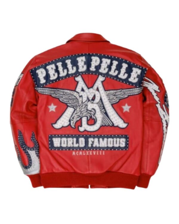 Men's Premium Red Leather Bomber Jacket – World Famous Streetwear Bomber Jacket